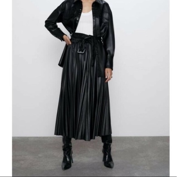 Zara Pants - Zara Faux Leather Pleated Pants